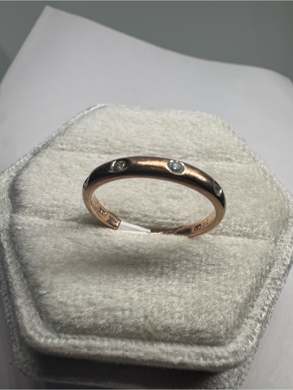 Vintage 10K 417 Solid Rose Gold Diamond Ring | Natural Diamond | Size 6 - Picture 8 of 15